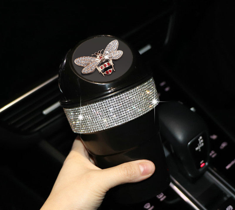 Car Trash Can Diamond Multi-function Storage Bucket