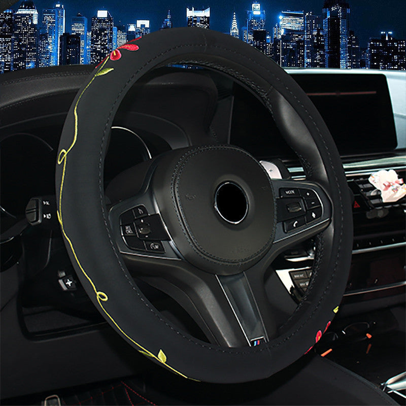 Embroidered Car Steering Wheel Cover