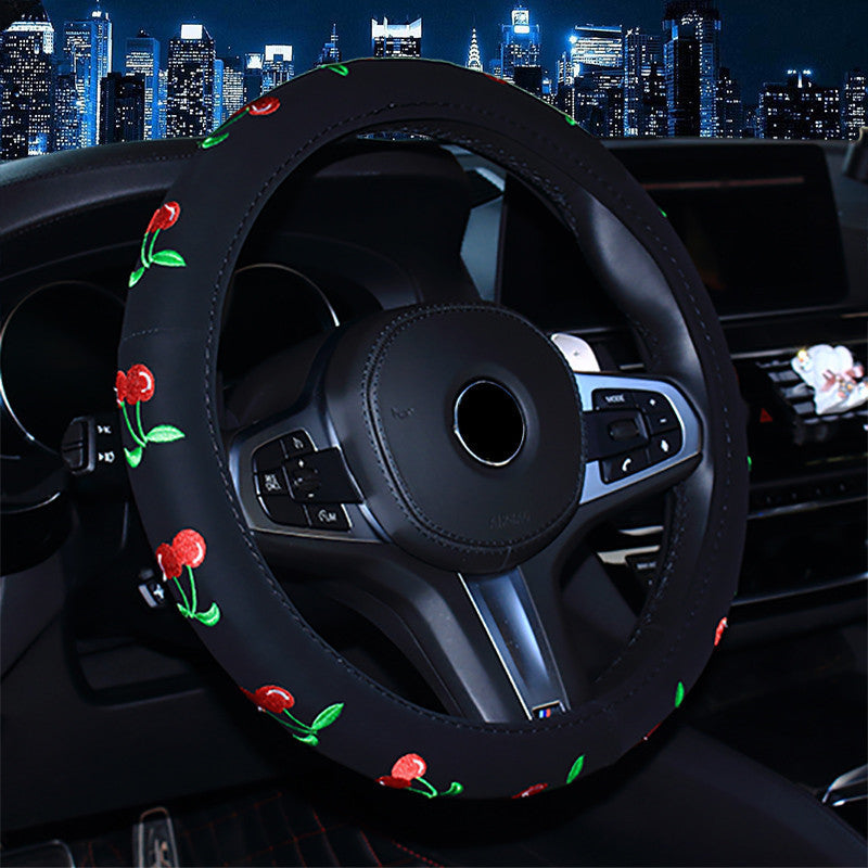 Embroidered Car Steering Wheel Cover